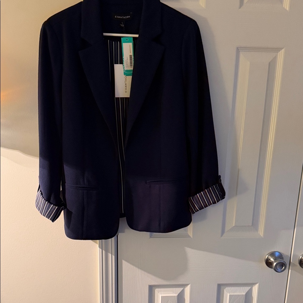 41 Hawthorn Dark Blue Blazer with Striped Interior